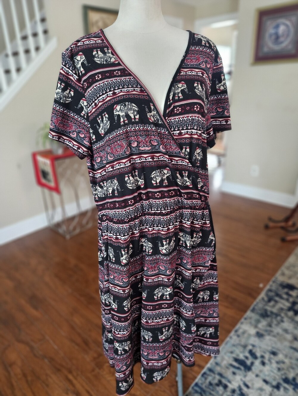 Derek Heart Boho Elephants Dress 2X